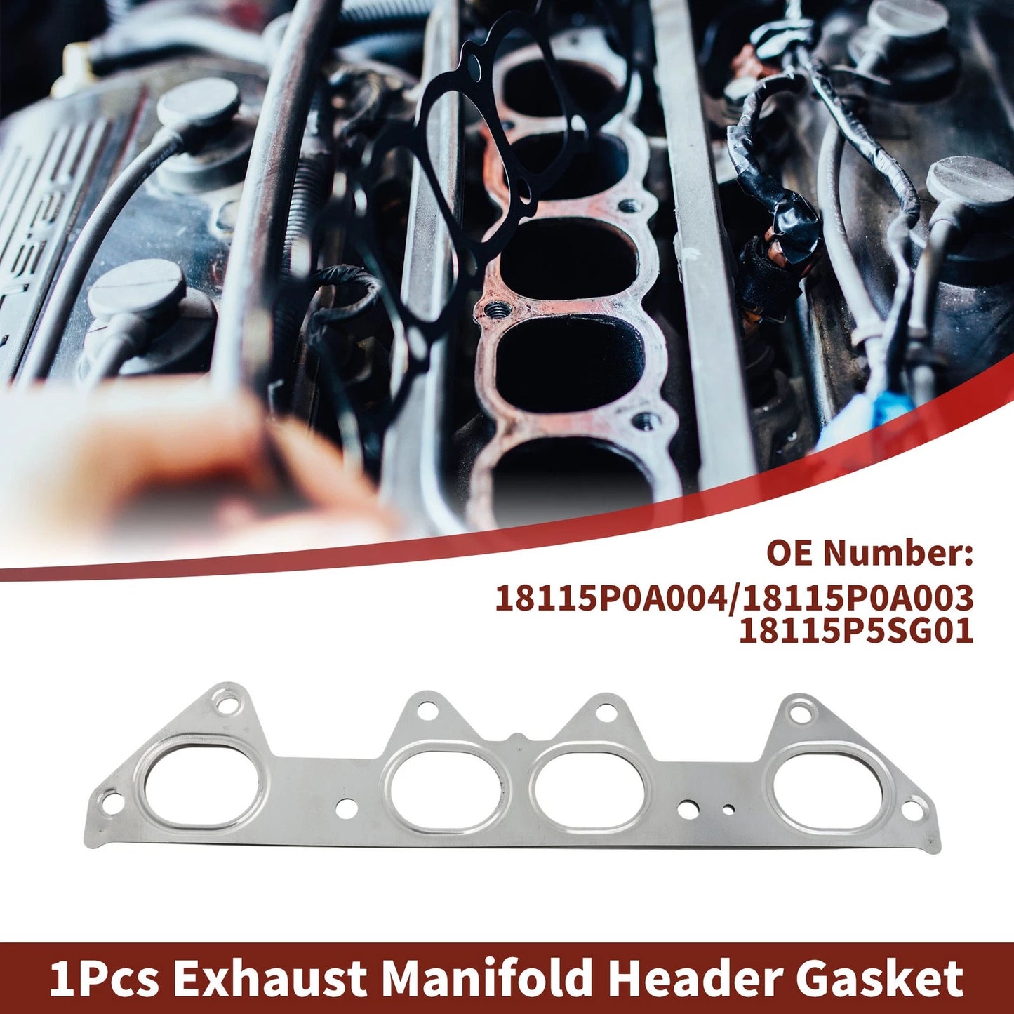 1 Pc Exhaust Manifold Header Gasket for Honda Accord (1994–2002) No. 18115P0A004