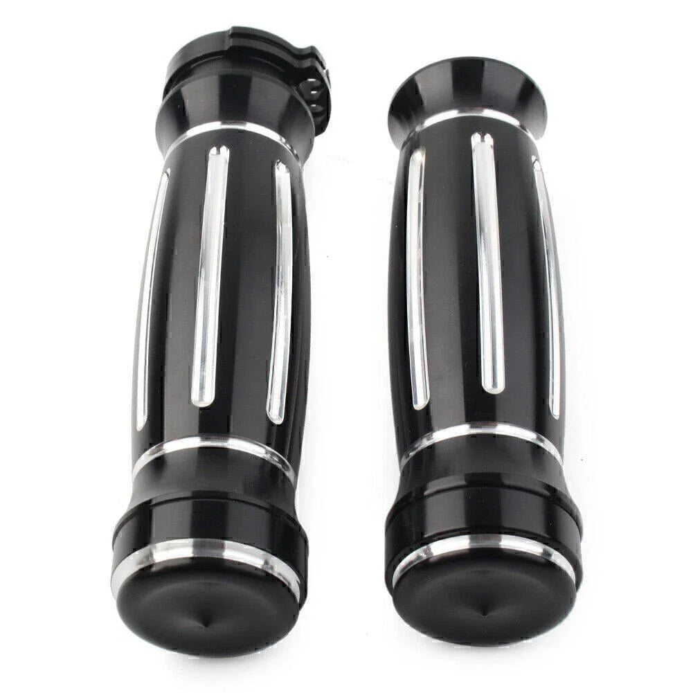 1" CNC Handle Bar Hand Grips for Harley Touring