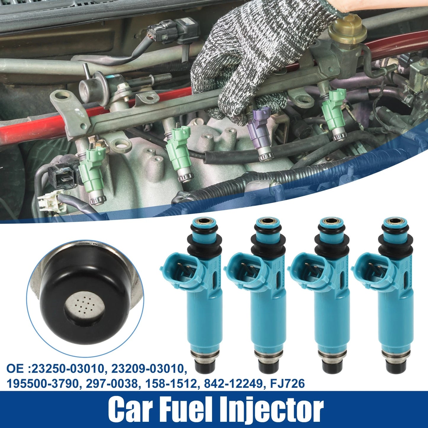 Set of 4 Fuel Injector Nozzles 23209-03010 for Toyota Camry Solara (1999–2001)