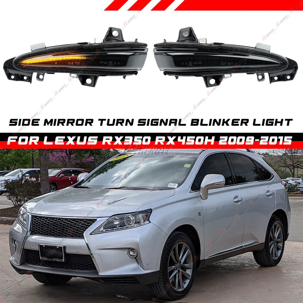 Smoke LED Side Mirror Turn Signal Light for Lexus RX450H RX350 (2009–2015)