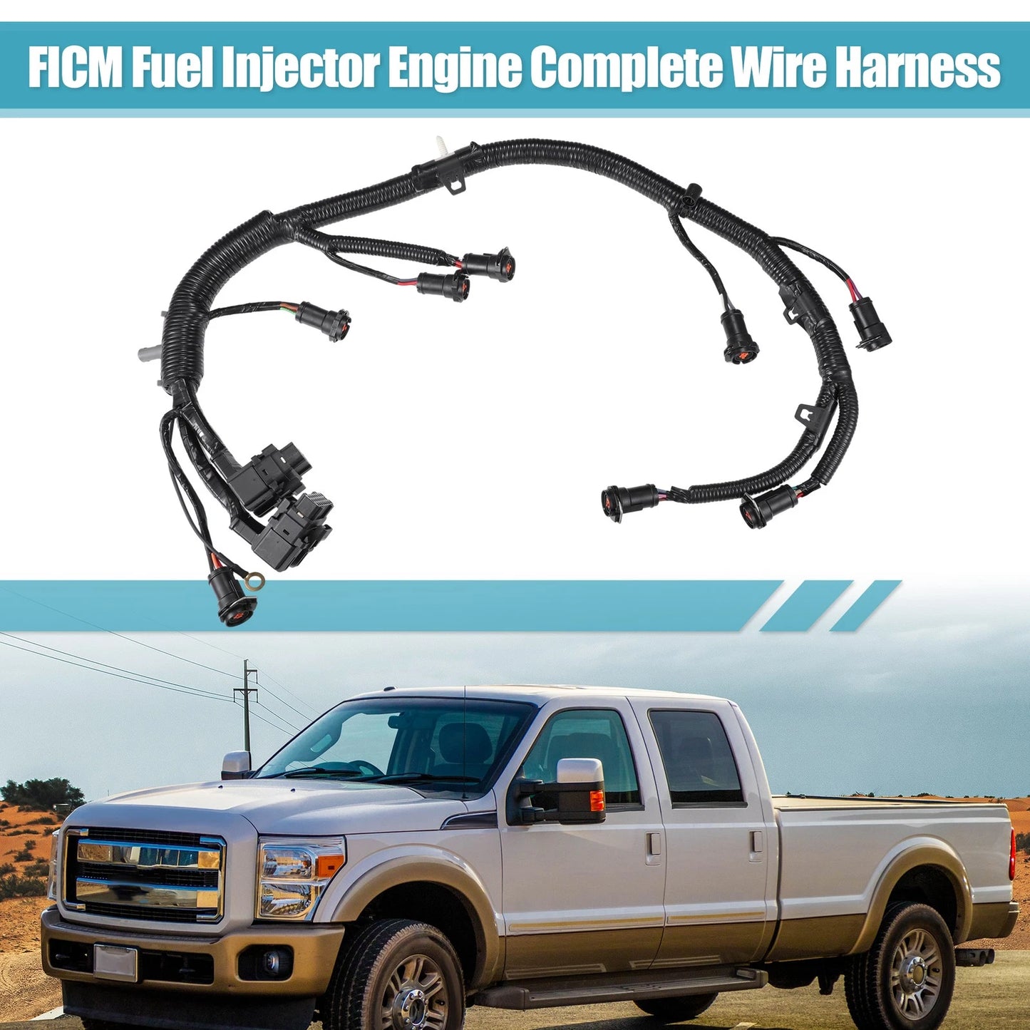 Fuel Injector Engine Wire Harness 5C3Z9D930A for Ford F250 F350 F450 F550 (2003–2007)