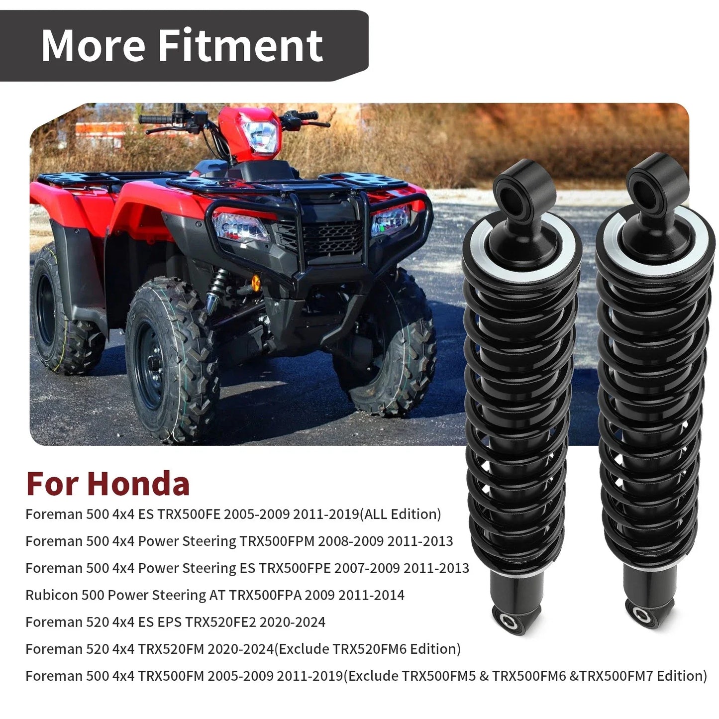 2 x Front Shock Absorber for Honda Foreman Rubicon 500 TRX500FPA (2009–2014)