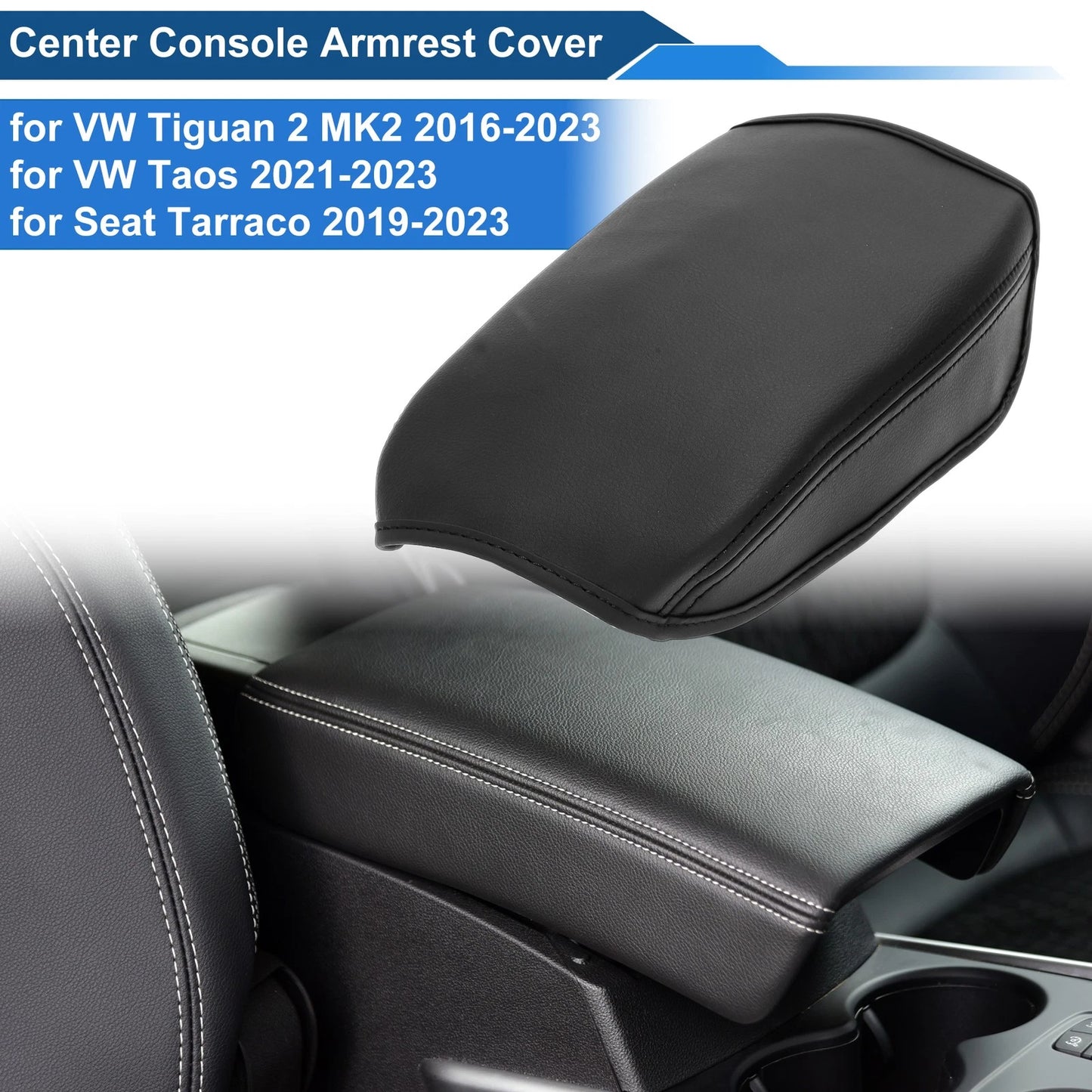 Armrest Cover for VW Tiguan 2 MK2 (2016–2023) Anti-Scratch Black