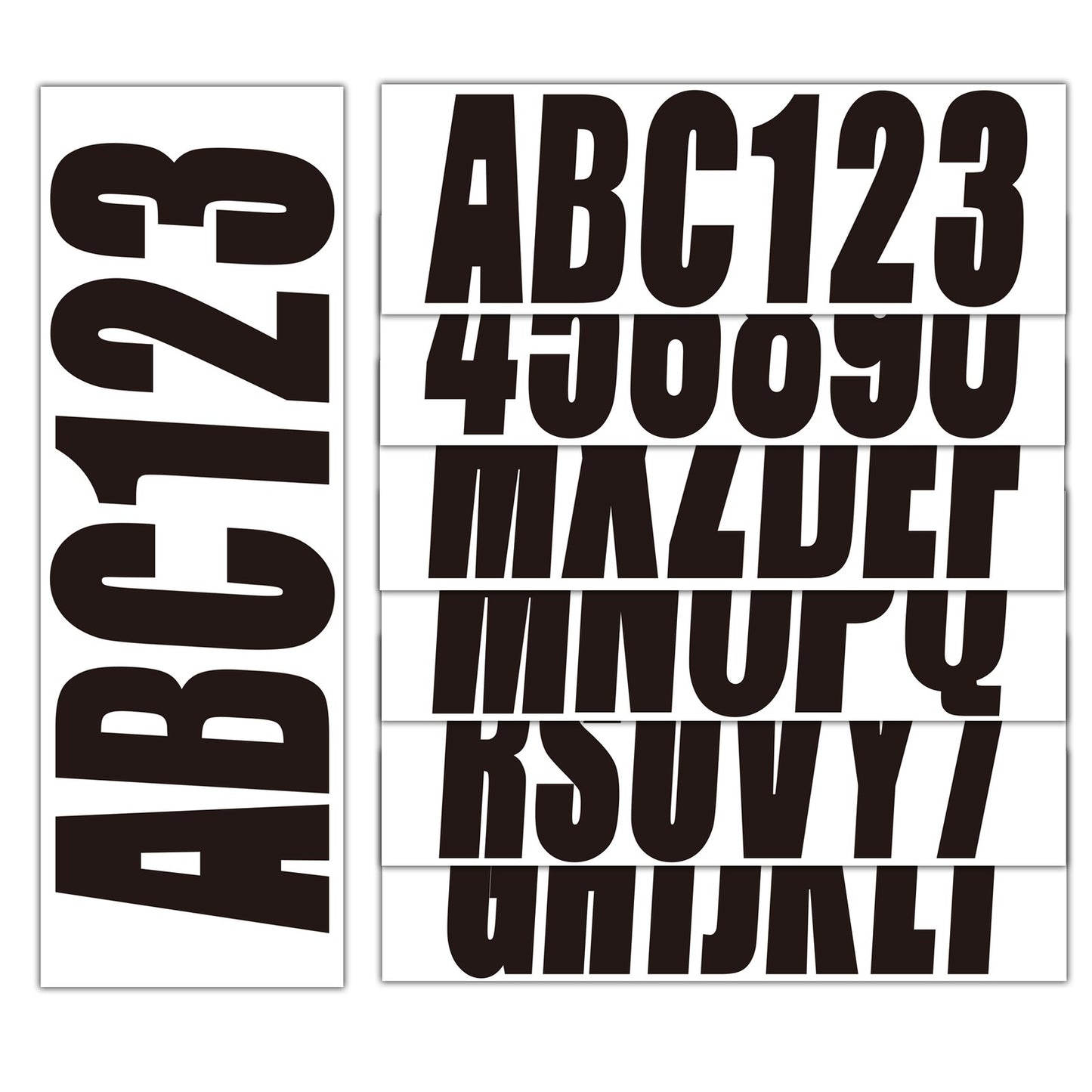 3" Boat Registration Numbers and Letters Decals Custom Black
