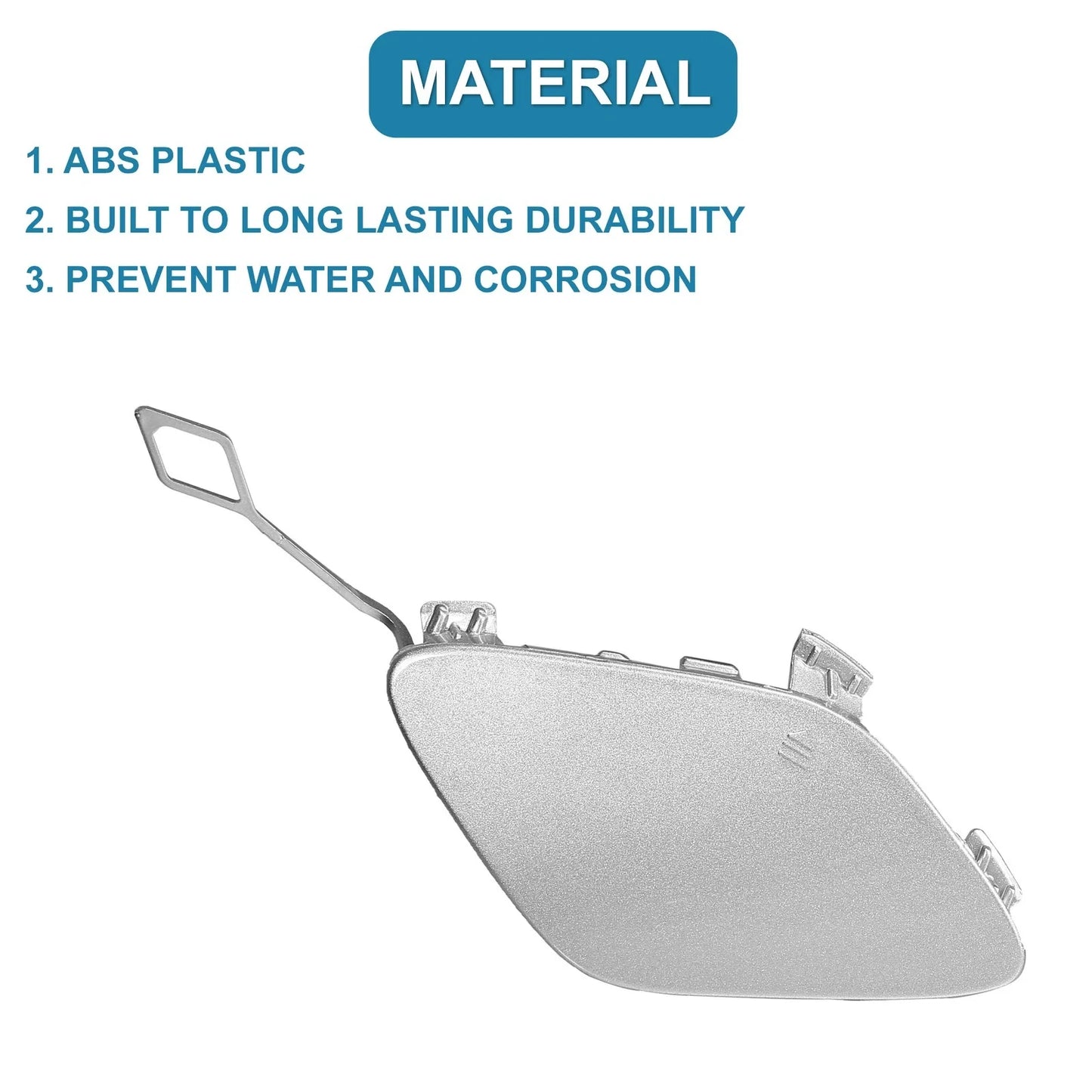 Front Bumper Tow Hook Cover for Mercedes-Benz E250 (2014-2015) Silver Tone