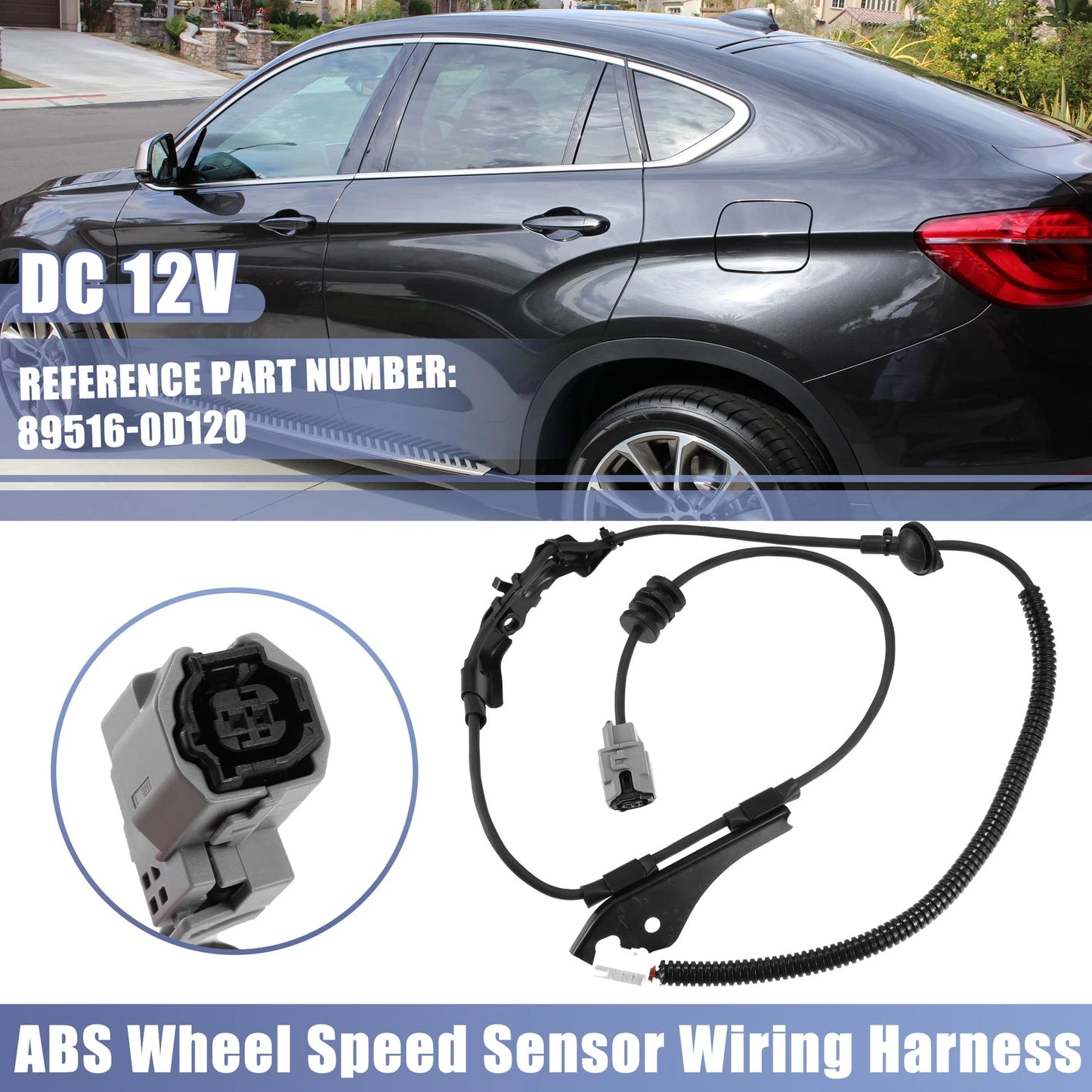 ABS Wheel Speed Sensor Wiring Harness Rear Left 89516-0D120 for Toyota Echo (2000–2005)
