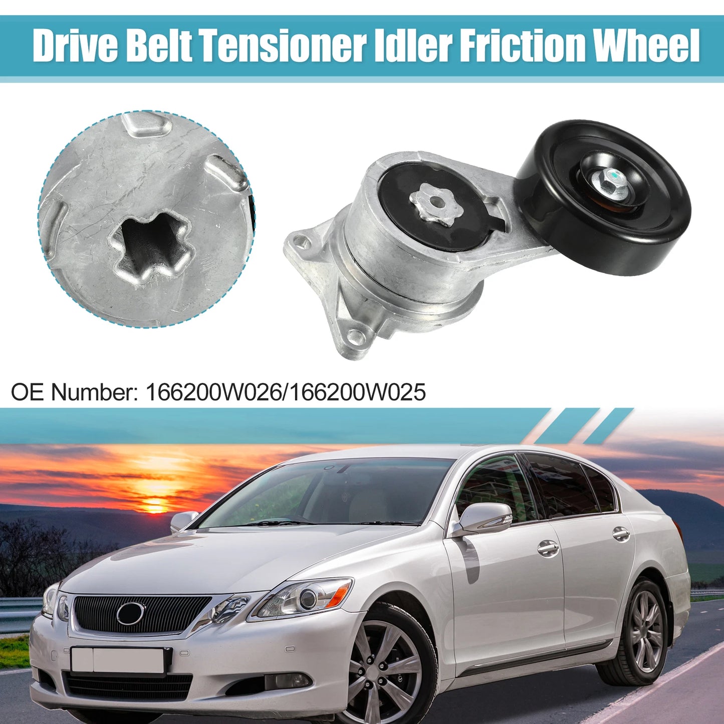Belt Tensioner Pulley Assembly No. 166200W026/166200W025 for Lexus GS 300 (1993–2004)