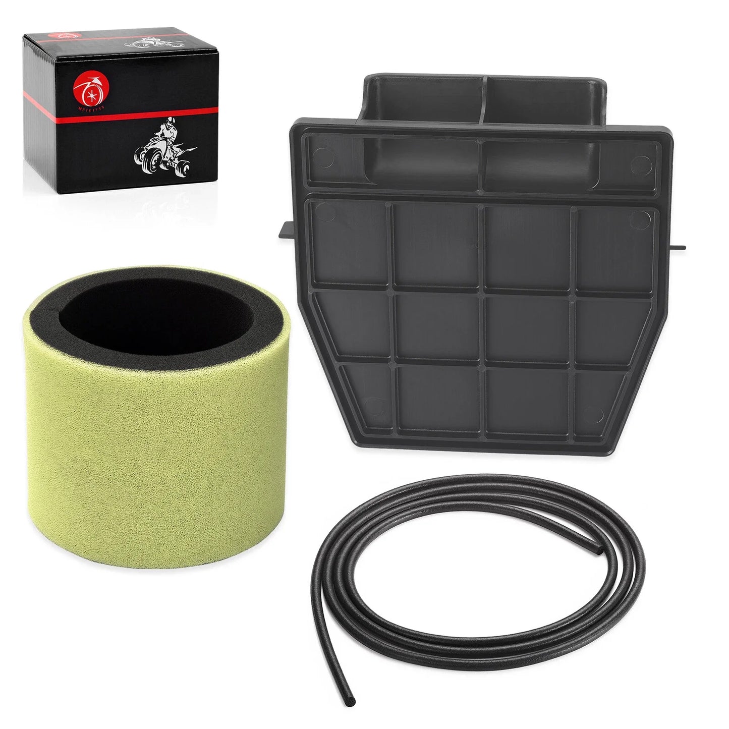 3 x Air Filter + Air Box Lid Cap + Seal for Kawasaki KLF250A (2003–2011)