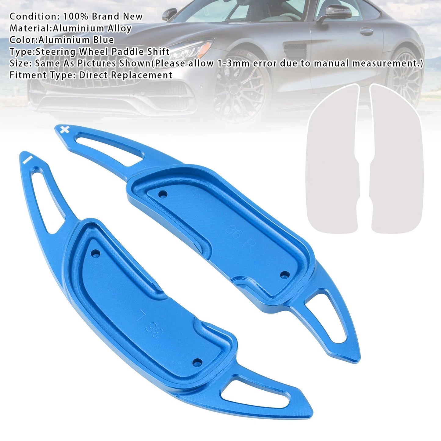 Shift Paddle Extensions for Benz AMG (Aluminum, Blue)