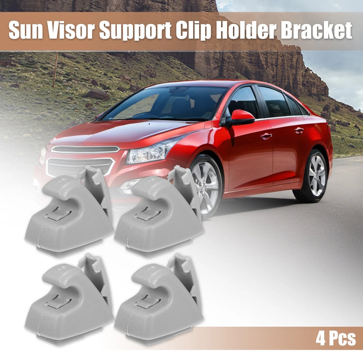 Set of 4 Sun Visor Support Clip Retainers No. 95994975 for Chevrolet Cruze (2011–2016)