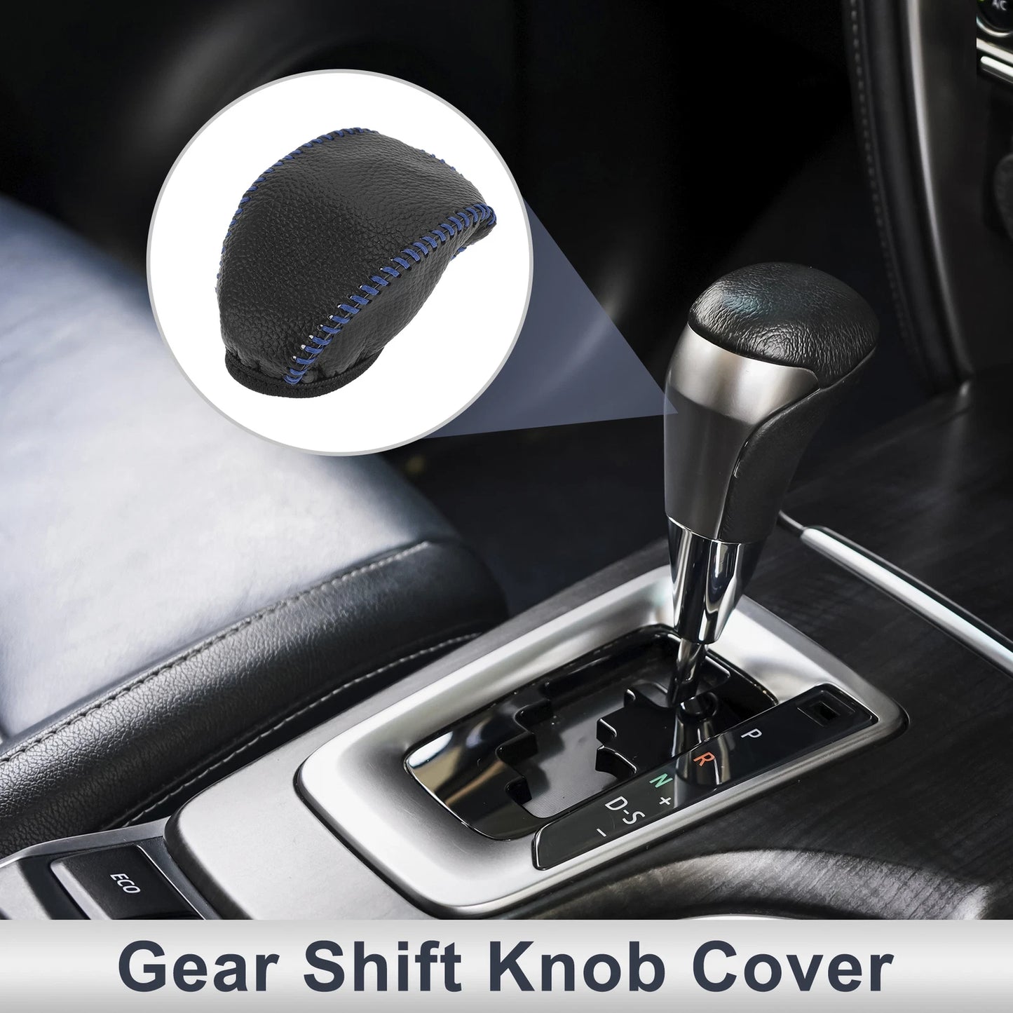 1 Pc Gear Shift Knob Cover for Toyota RAV4 (2019–2024) Pebbled Black Blue