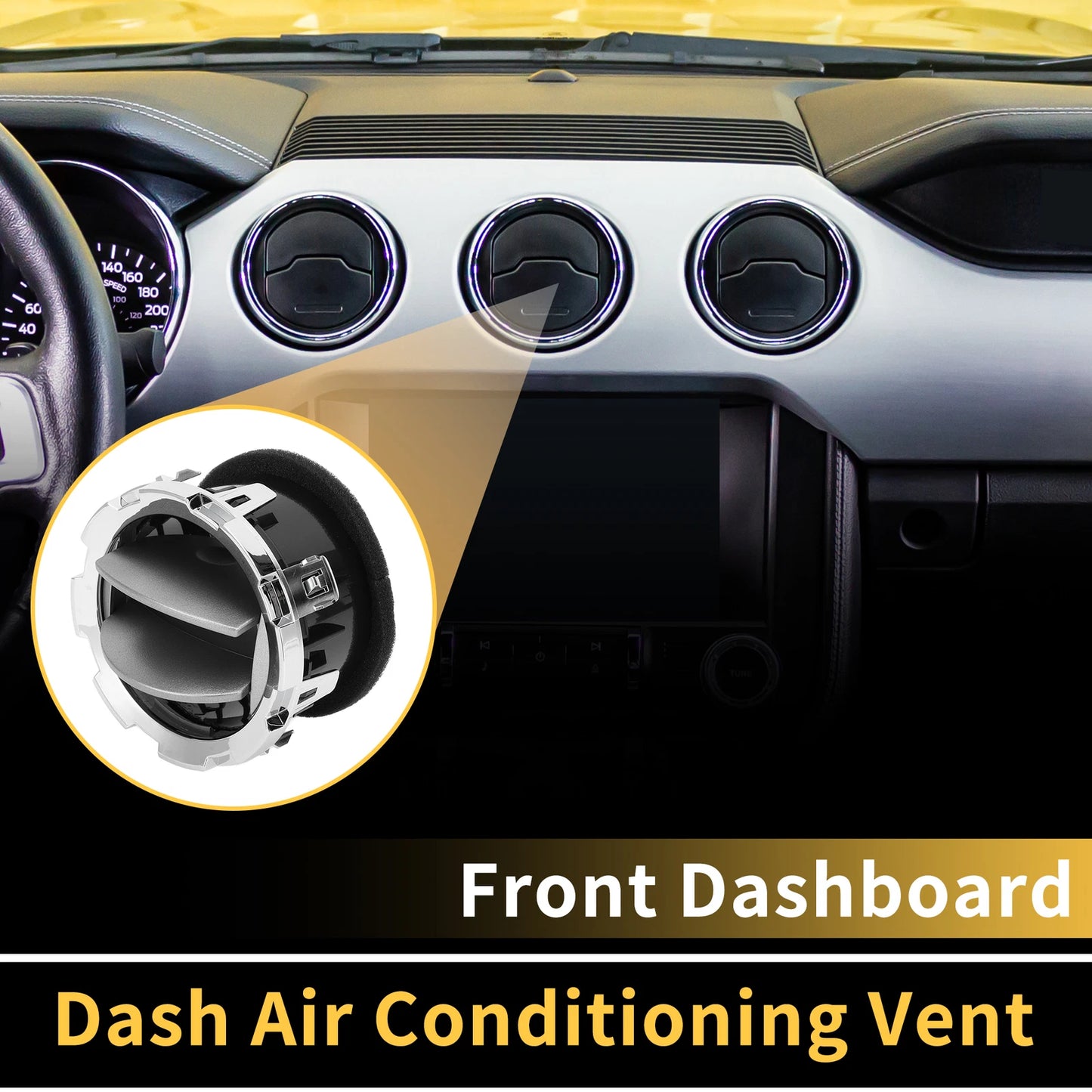 Dash AC Heater Air Vent for Ford F-250 F-350 F-450 (2011–2016) Titanium Tone