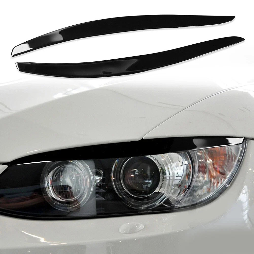 Gloss Black Headlight Eyelids Eyebrow Trim for 3-Series E92 E93 (2006–2012)