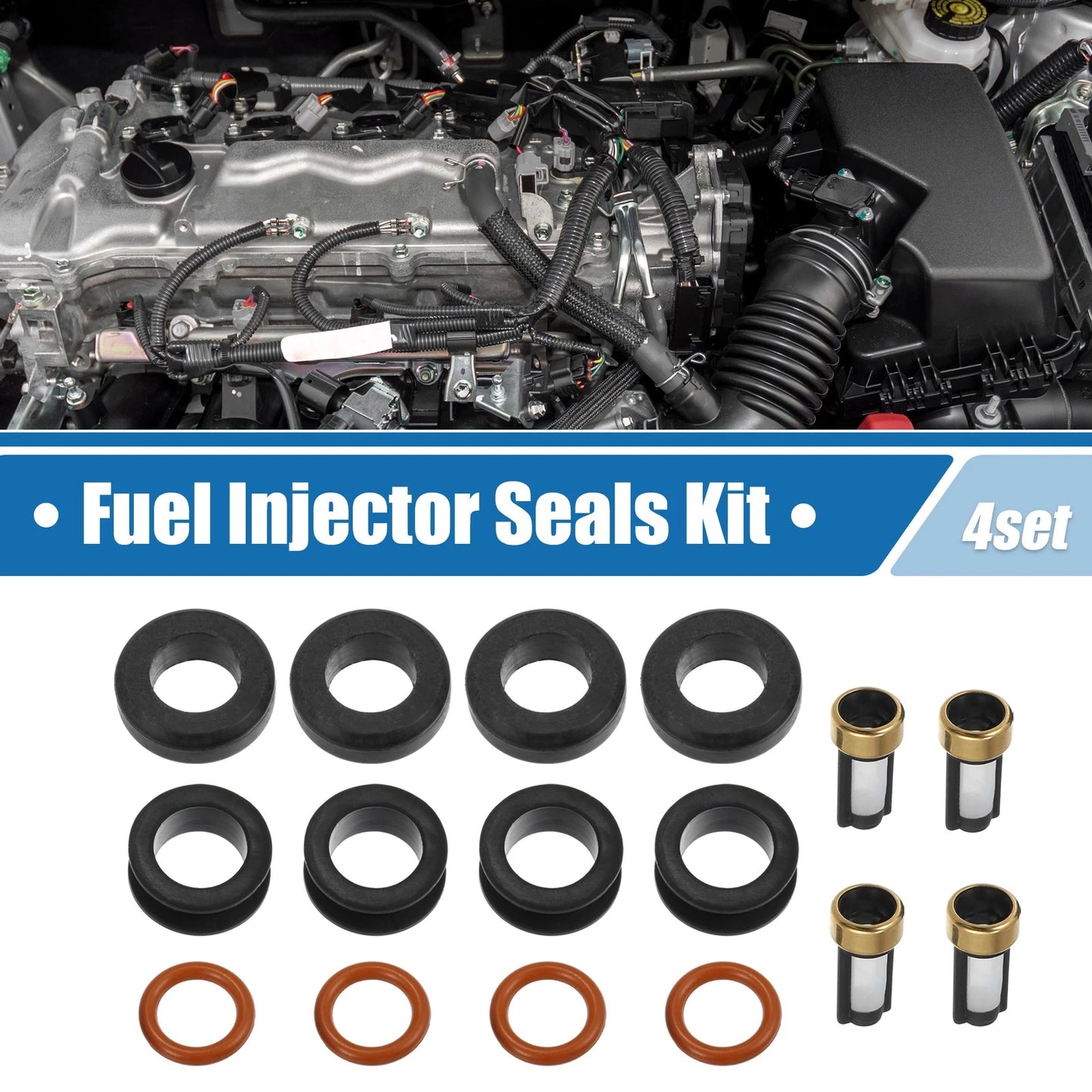 Set of 4 Fuel Injector O Rings Seals No. 16611AA510 for Subaru Legacy (2000–2006)