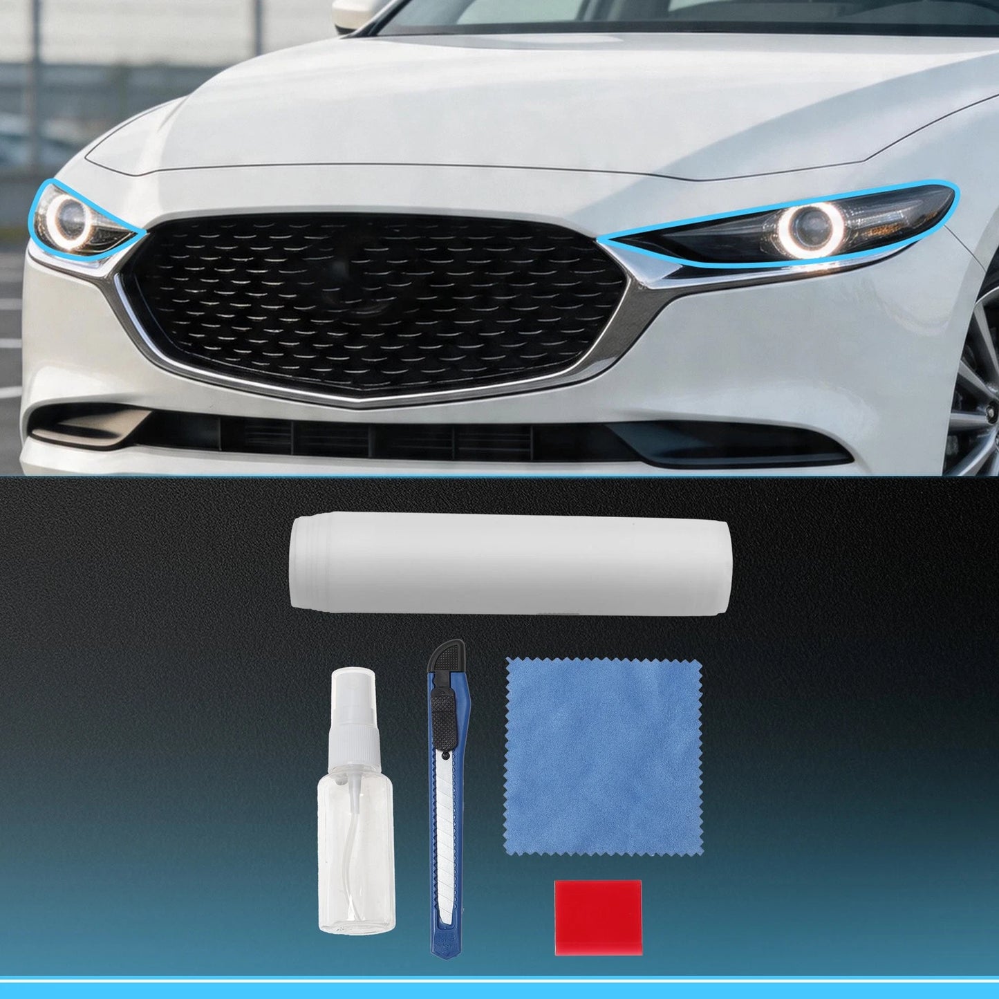 Headlight Tint Kit for Mazda 3 Sedan (2019–2026) TPU Transparent Set of 1