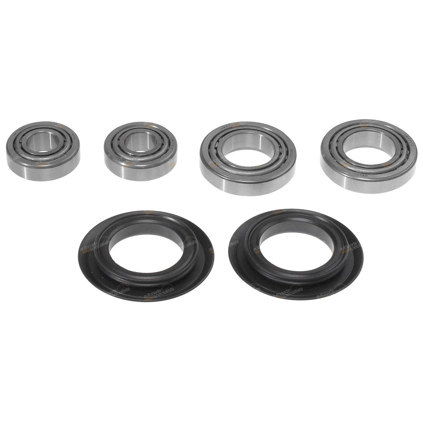 2 x Front Inner + Outer Wheel Bearing + Cone + Seal Kit for Make Model