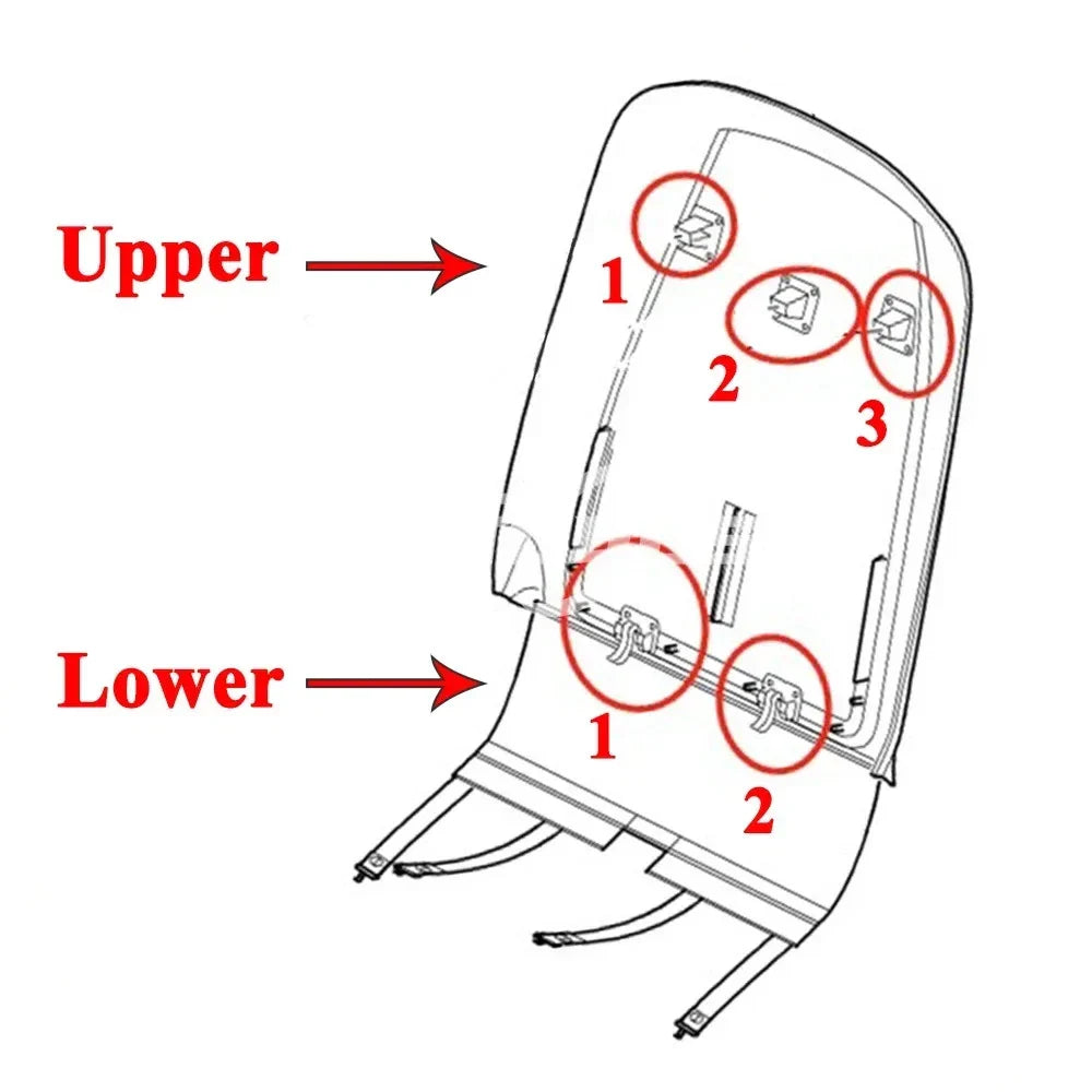 Front Backrest Seatback Cover Buckle Clips for Porsche Cayenne (2003–2010)