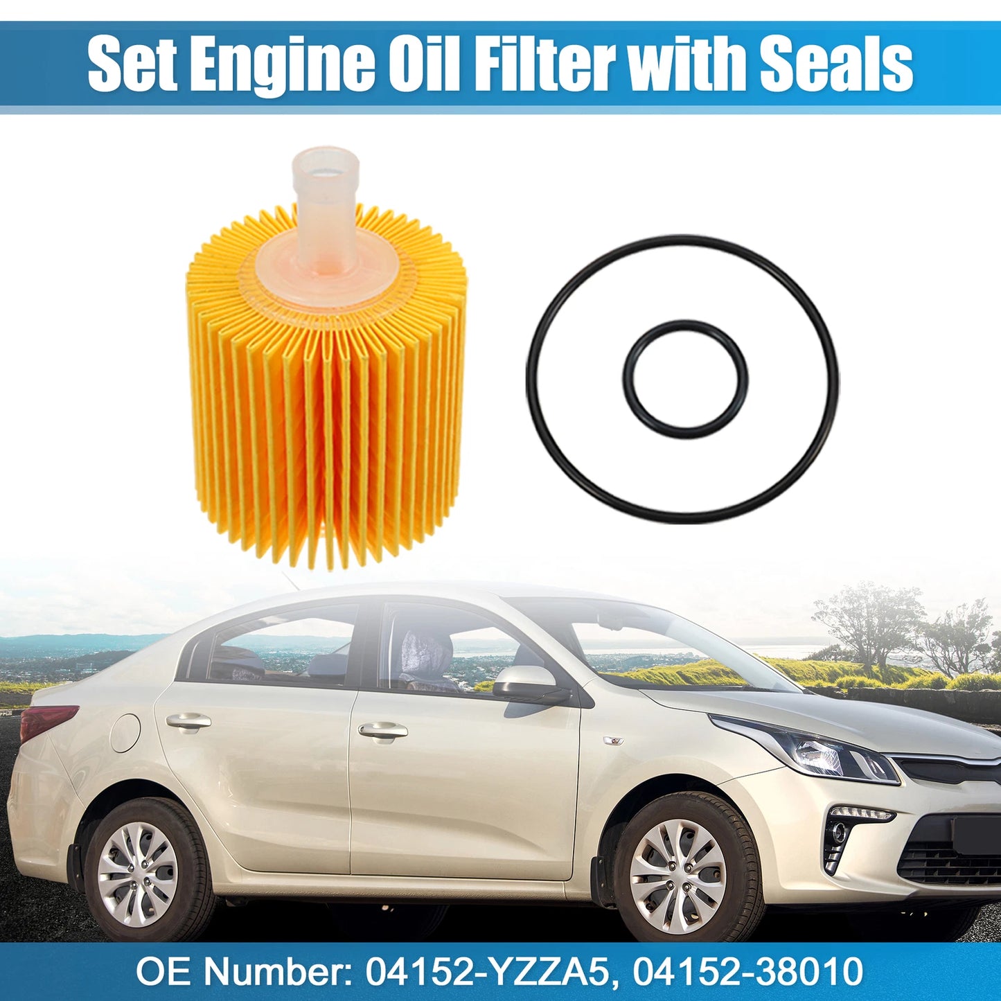 Set of 1 Engine Oil Filter 04152-YZZA5 04152-38010 04152-0R010 for Toyota Tundra (2000–2023)