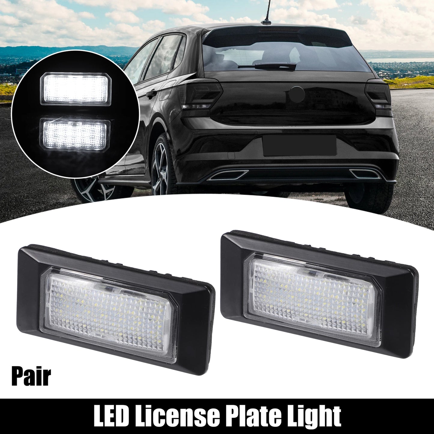 2X LED Error Free License Plate Light for Volkswagen Polo (2010–2013)