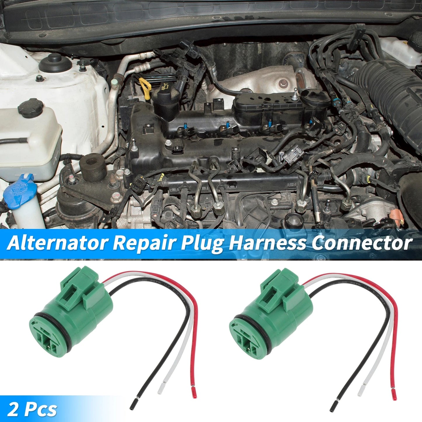 2Pcs Alternator Repair Plug Harness Connector for Toyota Honda