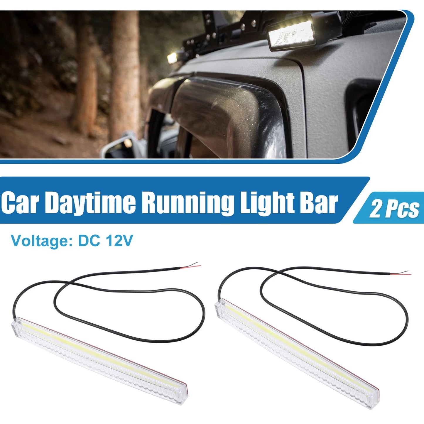 Set of 2 Daytime Running Light Bar COB for Car