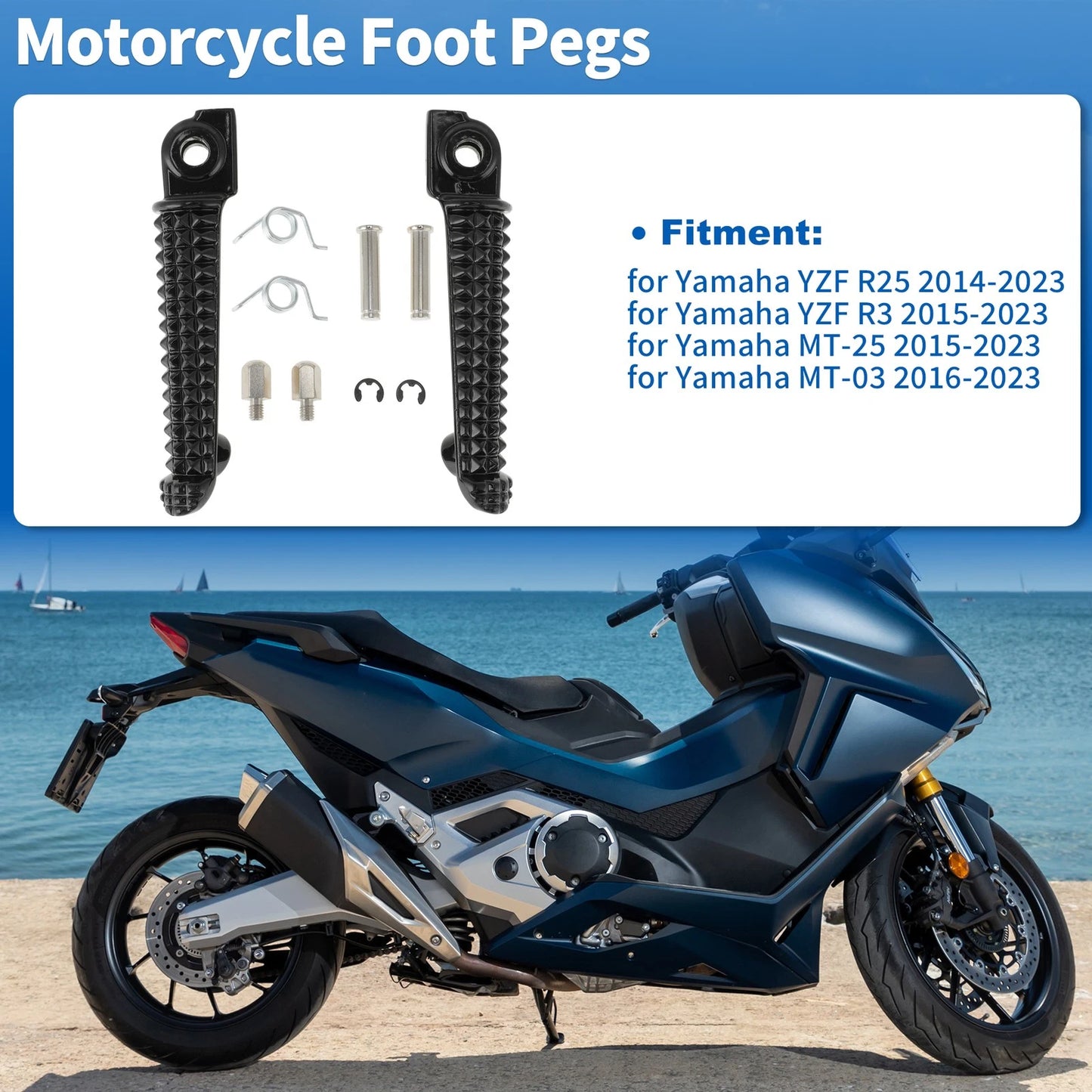 Front Foot Pedal for Yamaha R3 MT-03 YZF R25 MT25 MT03 (2014–2023)