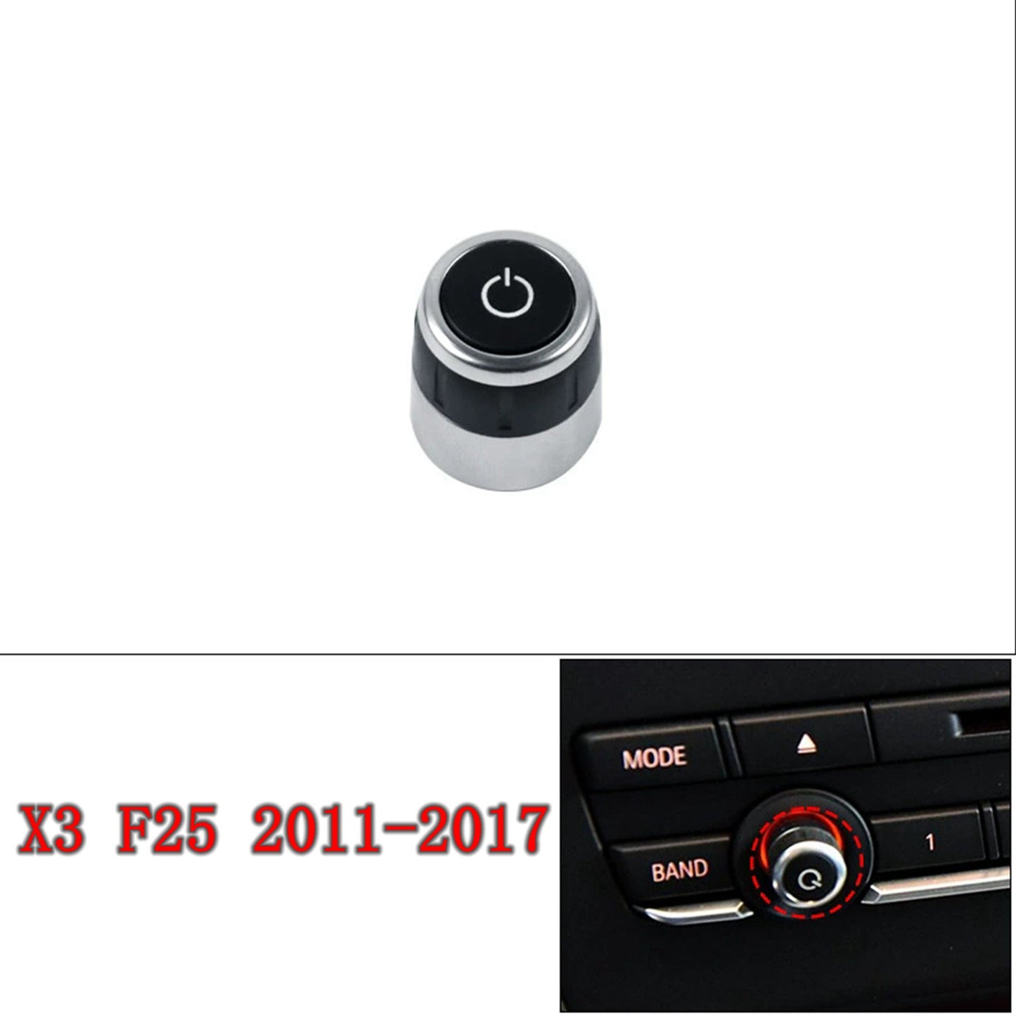 Center Dashboard Radio CD Volume Knob for BMW X3 (2011–2017)