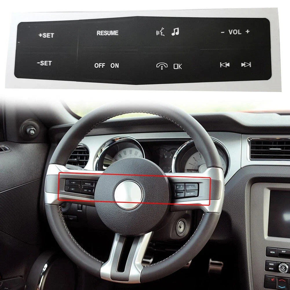 Steering Wheel Control Button Repair Decals for Ford Mustang (2010–2012)