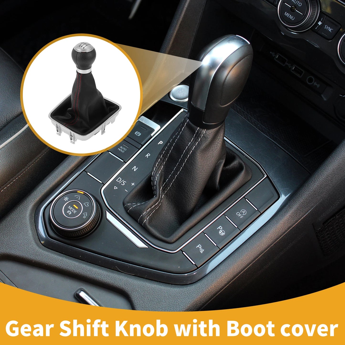 6 Speed Gear Shifter Knob with Cover No. 5N0711113 for VW Tiguan (2007–2015)