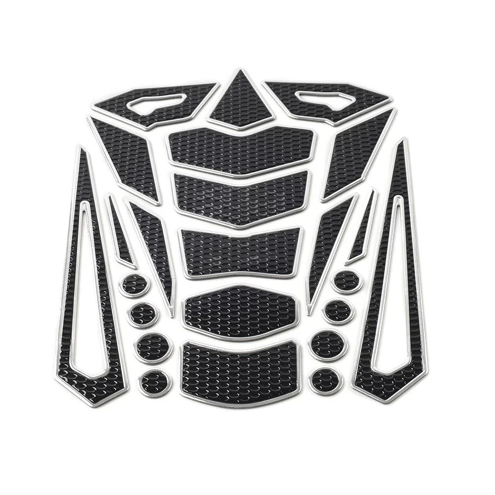 Silver Motorcycle Oil Fuel Tank Pad Cover Guard Protector Decal Sticker