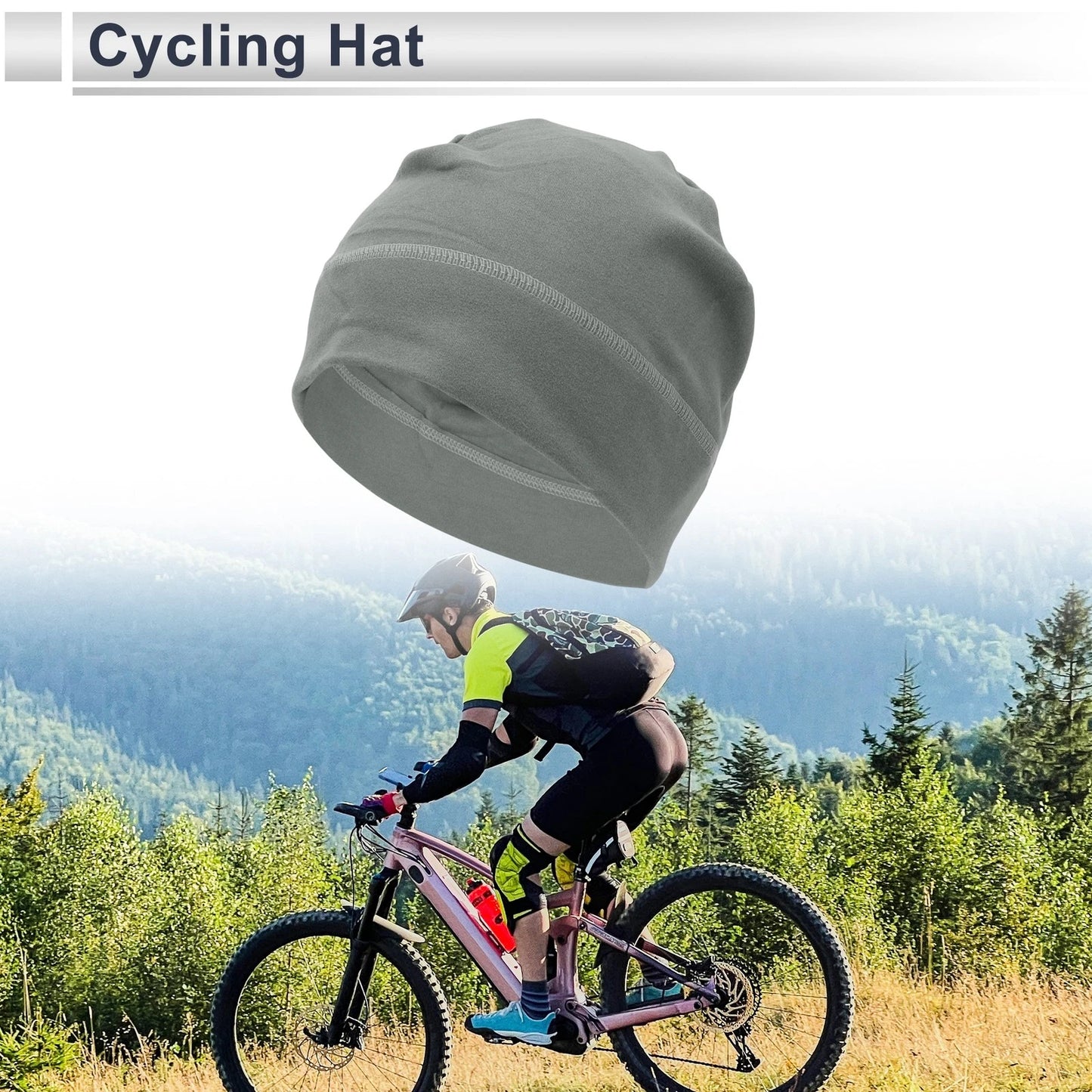 Cycling Hat for Universal Fit (27x19cm) - Light Gray, Ear Protection