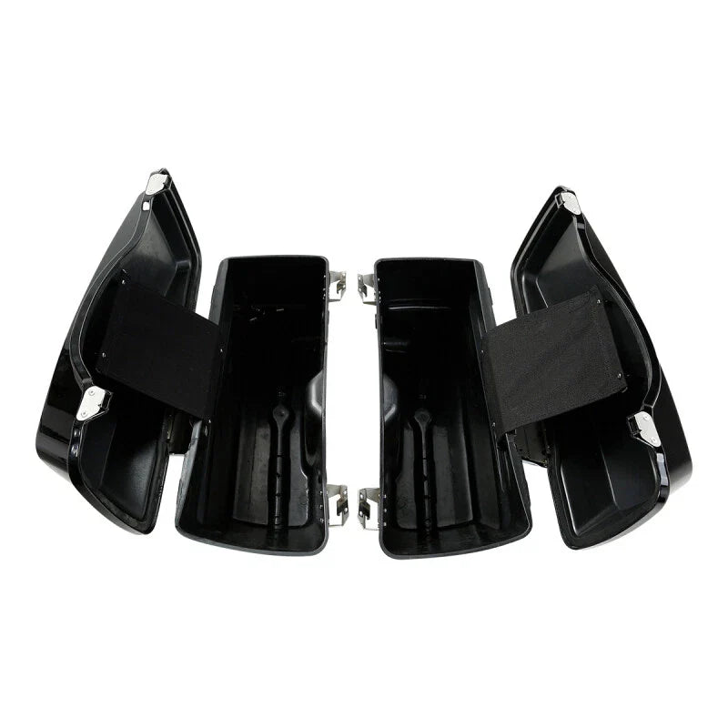 Saddlebags Saddle Bag with Black Softail Brackets for Harley Fatboy