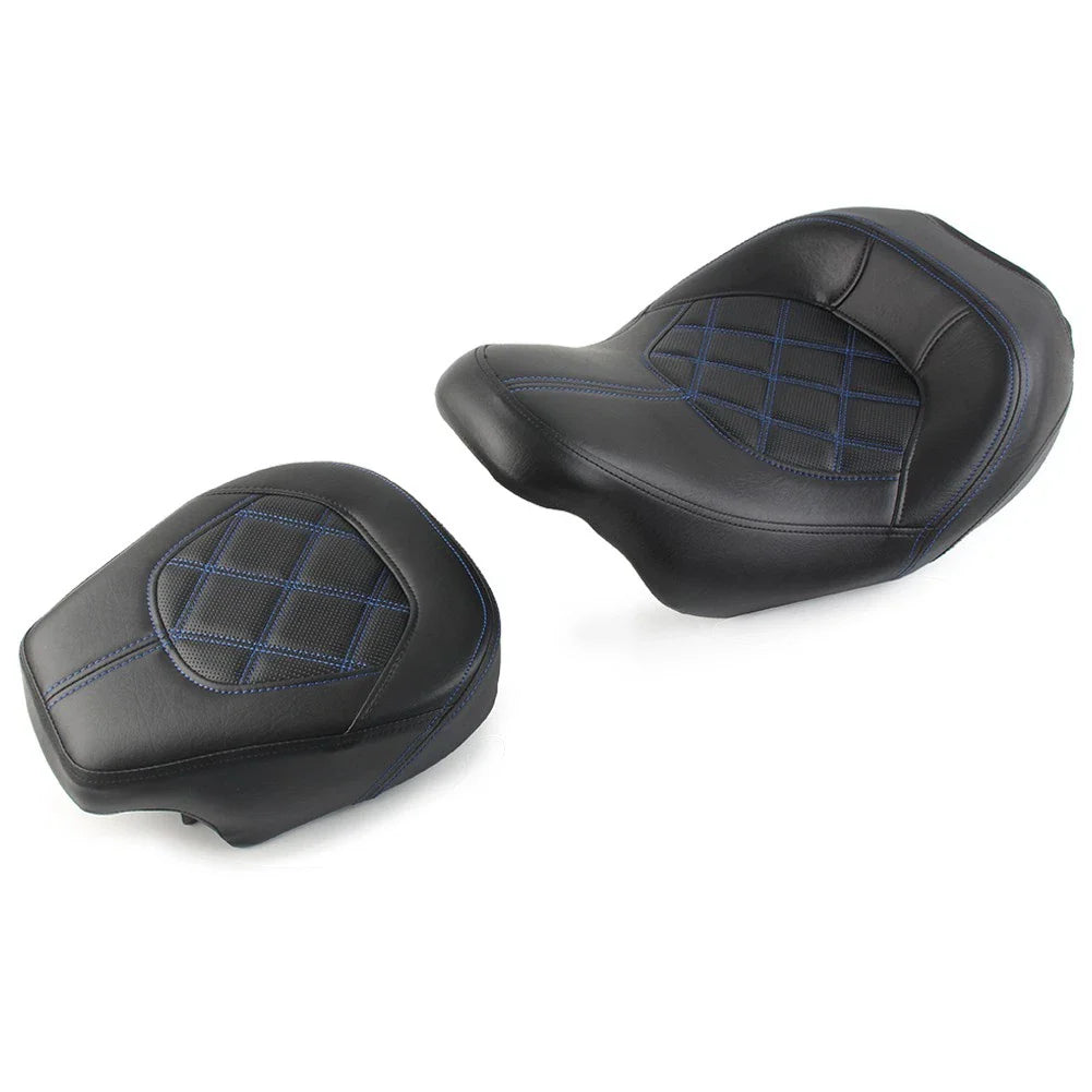 Blue Driver Passenger Seat for Harley Touring CVO Road Street Glide (2009-2023)