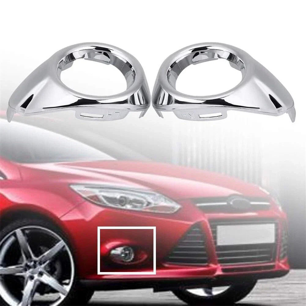 Front Fog Light Lamp Covers Chrome Trim for Ford Focus (2012-2014)