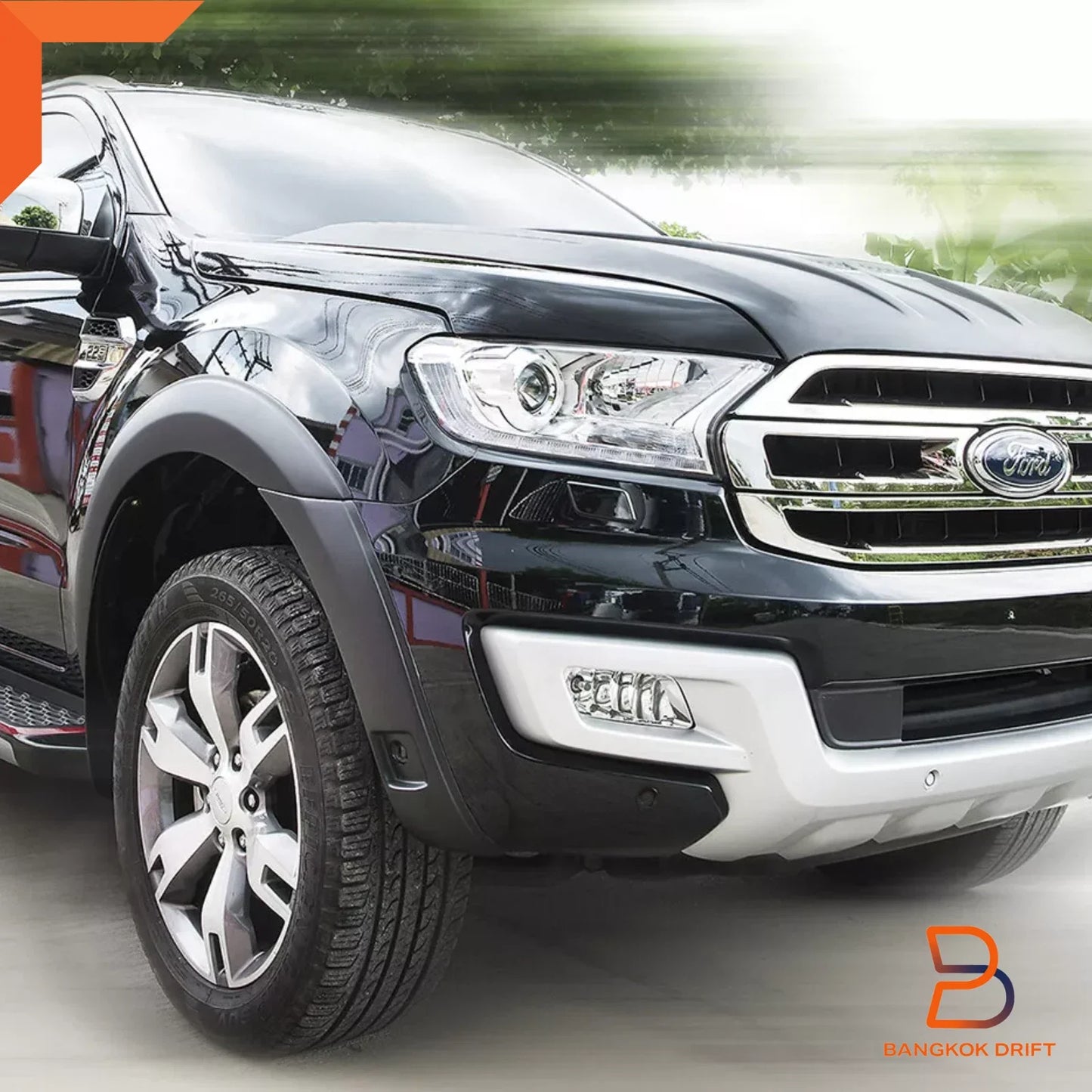 4" Matte Black Fender Flares for Ford Everest SUV (2015-2018)