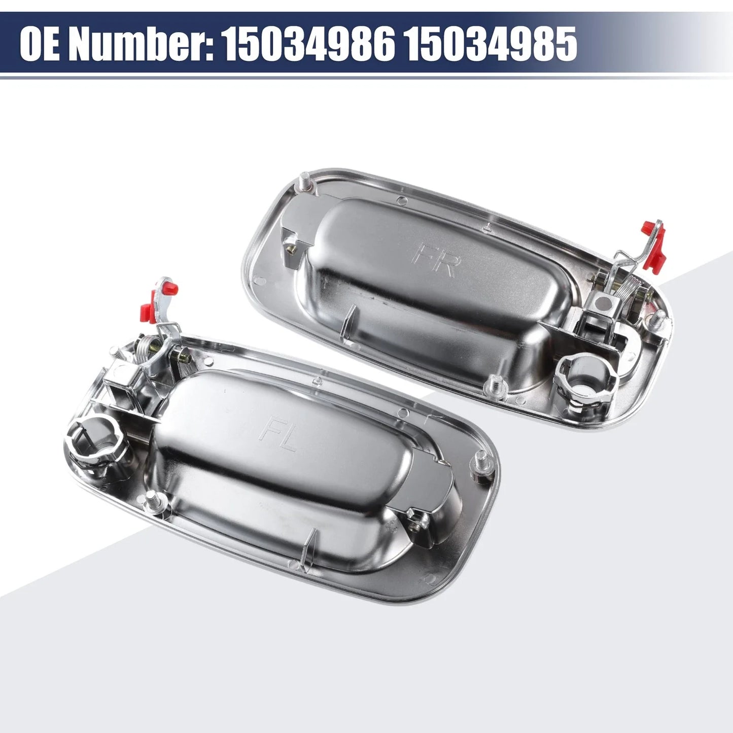 Exterior Door Handle Set for Chevrolet Silver Tone 2 x (Years)