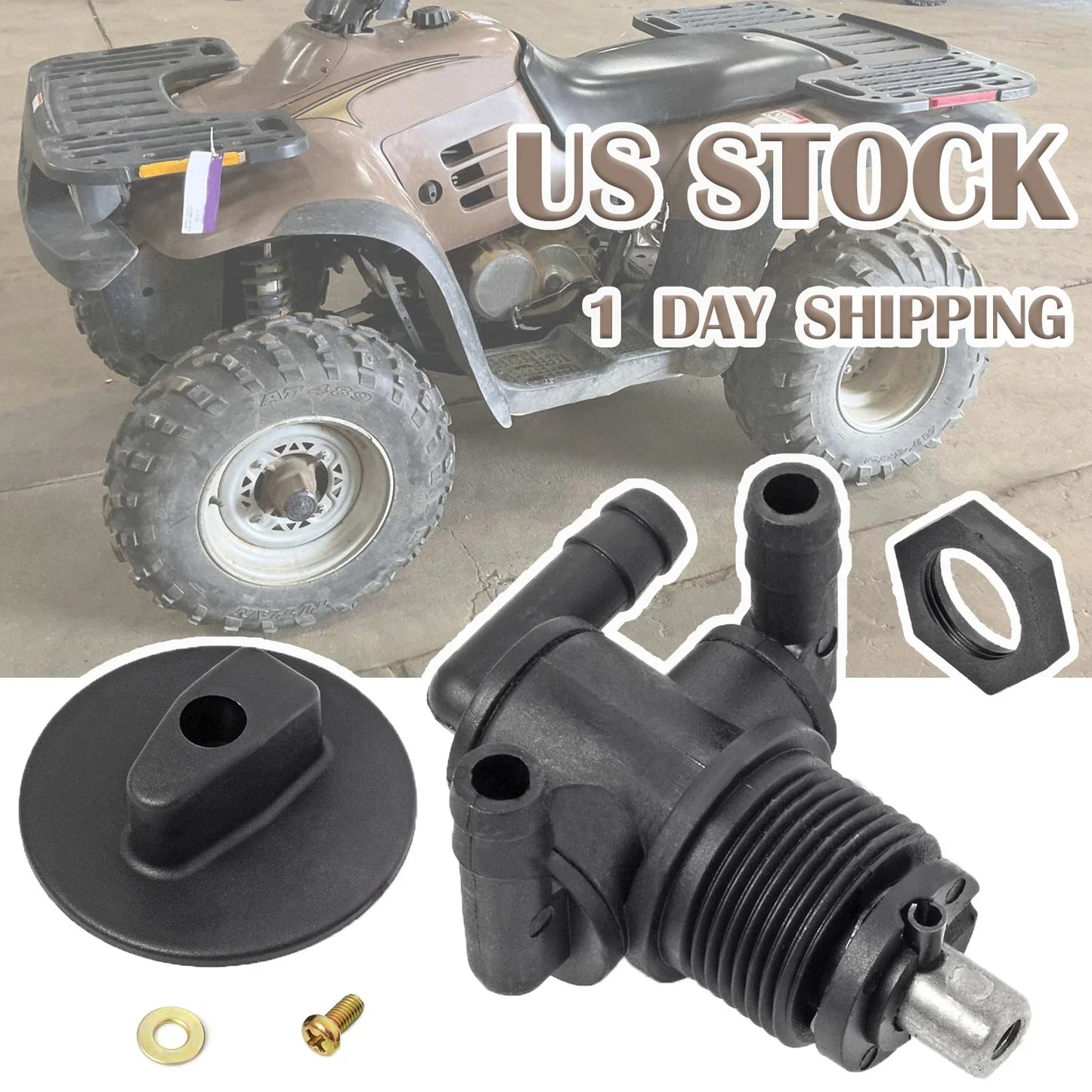 Fuel Valve Petcock 3 Way & Knob NUT for Polaris Sportsman (2000–2023)
