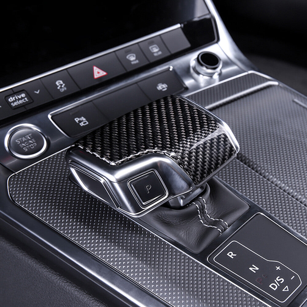 Carbon Fiber Gear Shift Knob Cover for Audi Q8 (2021), A6 (2019–2021), A7