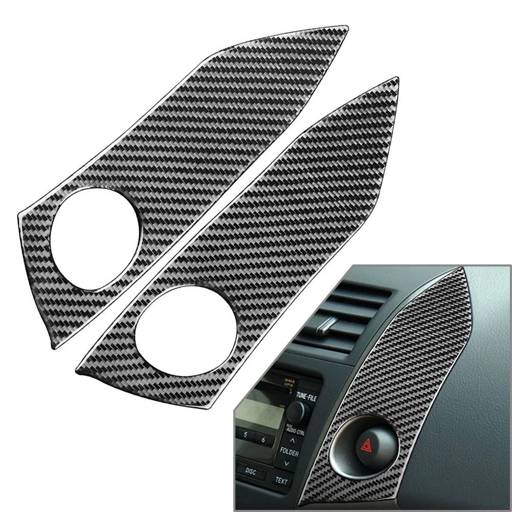 2X Emergency Warning Light Switch Cover Trim for Toyota RAV4 (2006–2012) Black