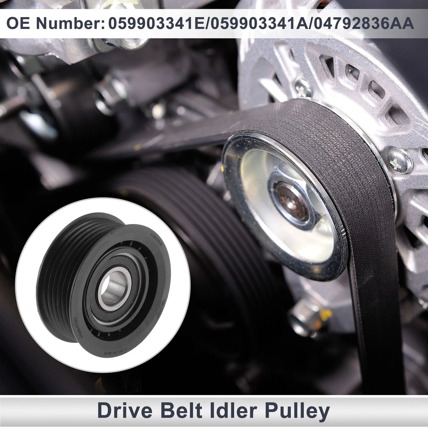 Drive Belt Idler Pulley Serpentine for Chevrolet Cobalt (2005–2007) 059903341E
