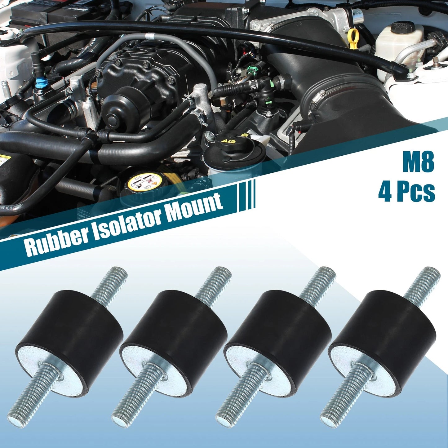 Set of 4 M8 Car Anti Vibration Rubber Isolator Dampers 30x25mm