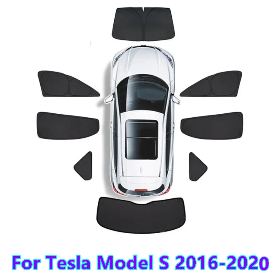 8 x Windshield Side Window Privacy Camping Blind Sunshade for Tesla Model S