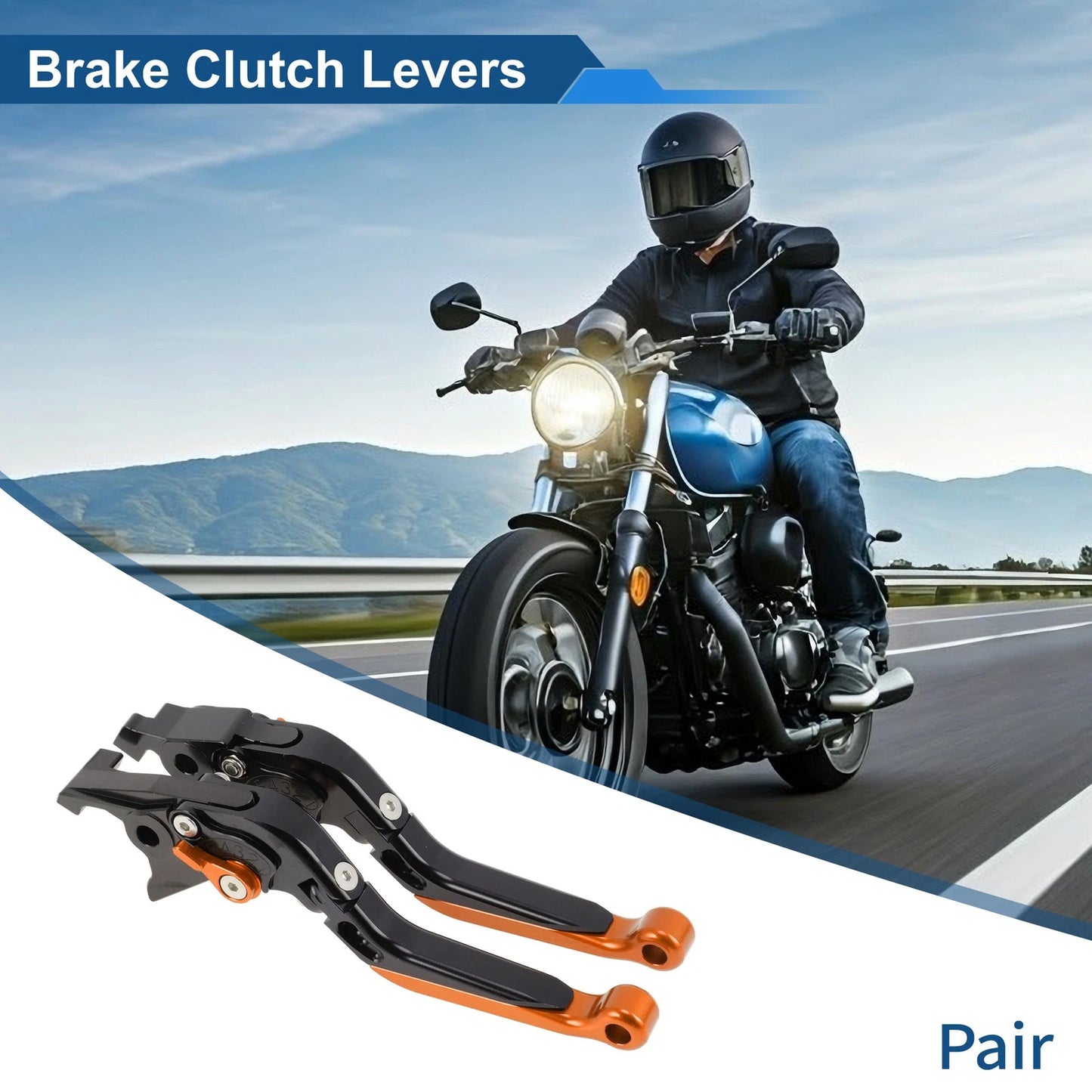 Short Long Brake Clutch Levers for Suzuki Hayabusa GSXR1300 (2008–2020) Black Orange