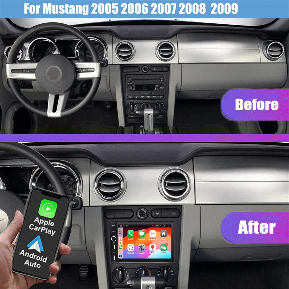 7" Carplay Stereo GPS Navigation for Ford Mustang (2005-2009)