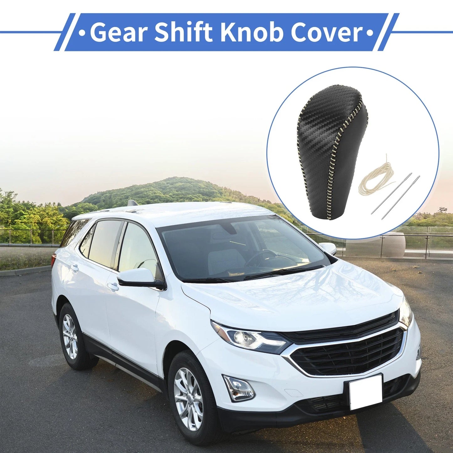 Chevrolet Cruze Gear Shift Knob Cover 2 x Beige Faux Leather (2011-2015)