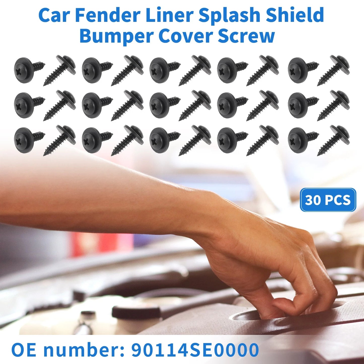 30 Pcs Fender Liner Splash Shield Bumper Cover Screw for Honda Accord (2006–2007)