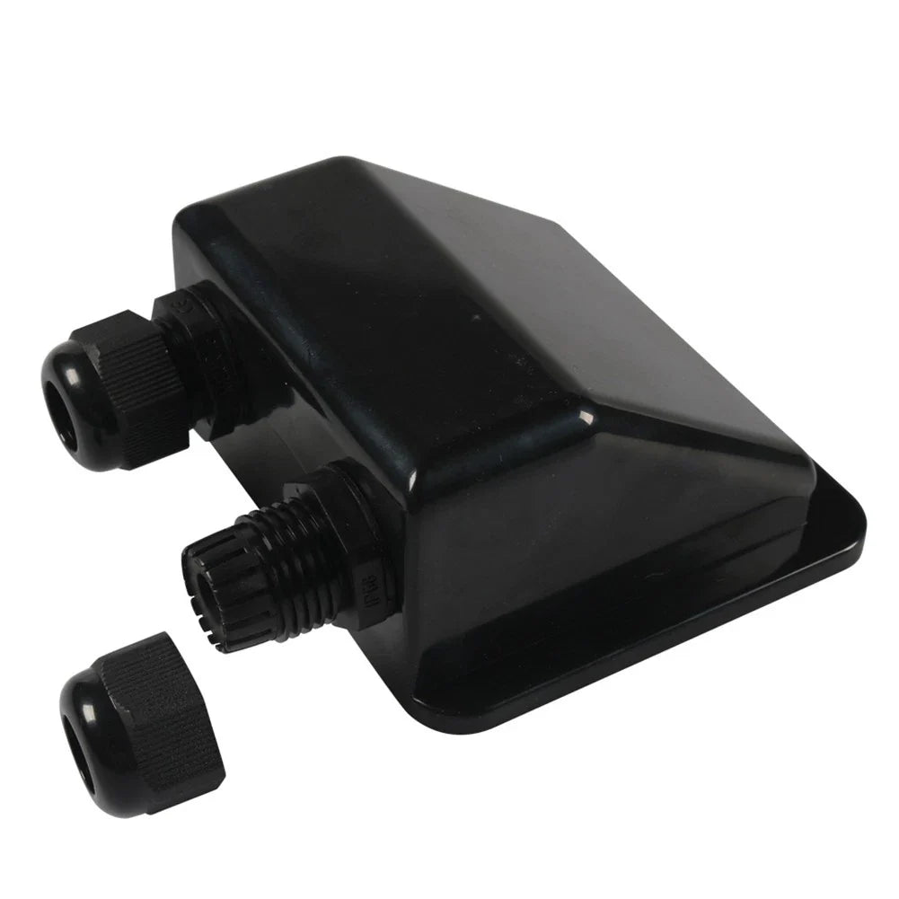 Black Double Wire Cable Entry Gland Box for Solar Panel RV Caravan