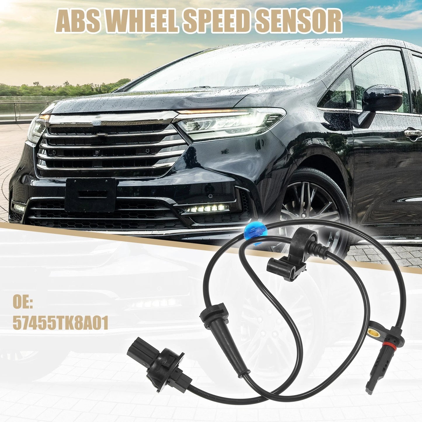 Front Left ABS Sensor No. 57455TK8A01 for Honda Odyssey (2011–2017)