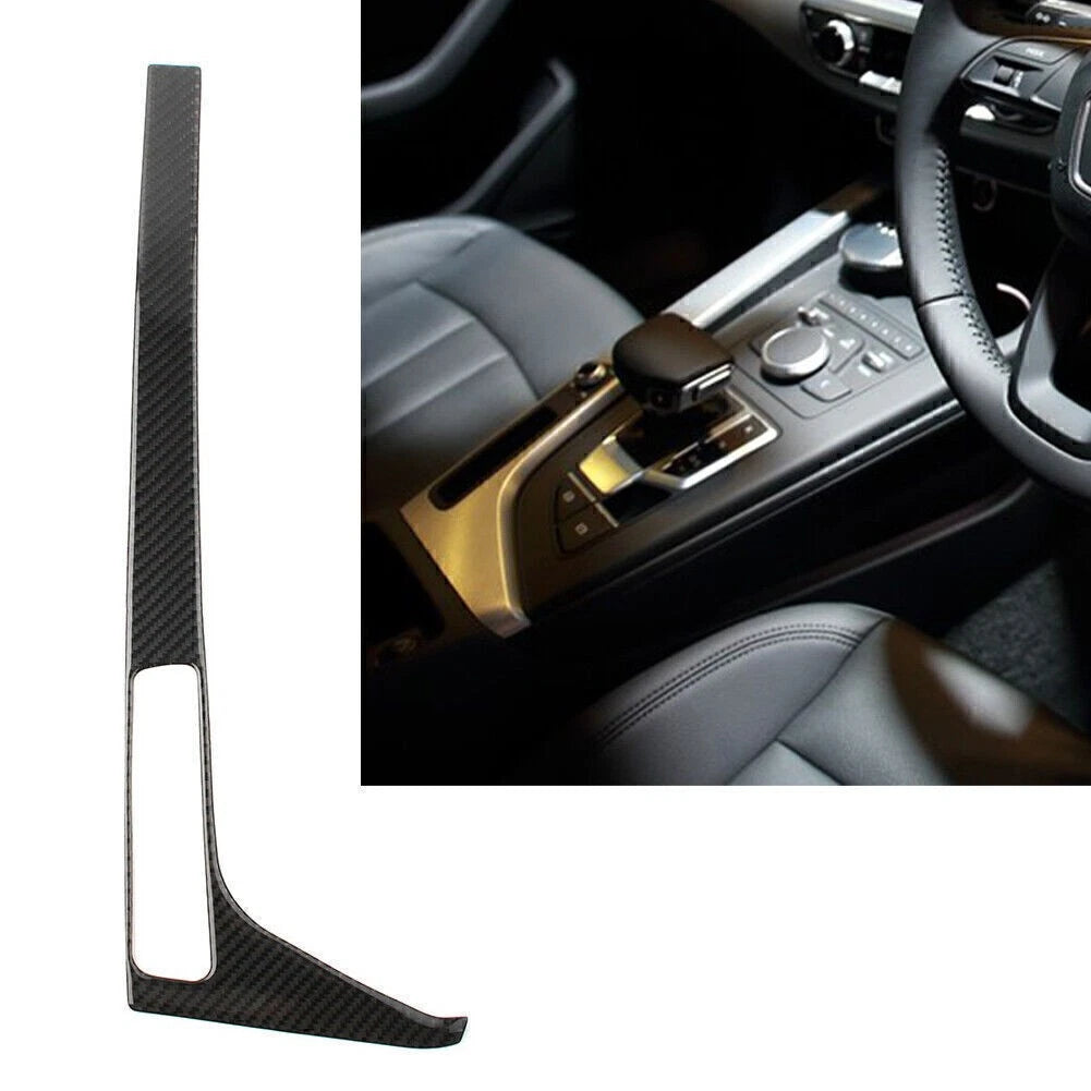 Carbon Fiber Central Control Switch Button Cover Trim for Audi A4 B9 (2017–2019)