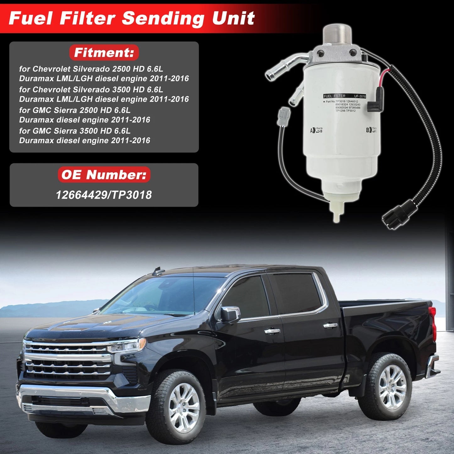 Fuel Filter Assembly for Chevrolet Silverado 2500 (2001–2007) 12664429